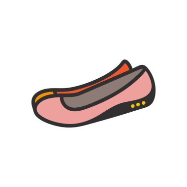 izole edilmiş renkli bale ayakkabıları ikon vektör tasarımı