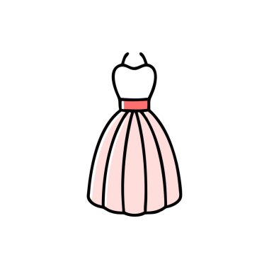 Çizgi film elbise simgesinin vektör illüstrasyonu