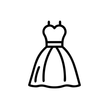 Gelinlik ikonu, vektör illüstrasyonu