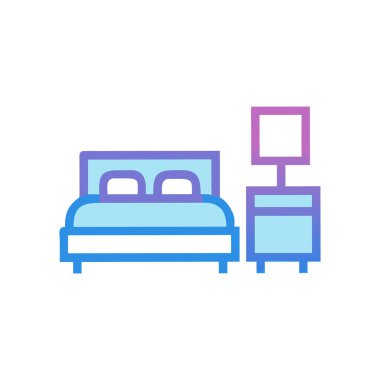 yatak ikonu vektör illüstrasyonu