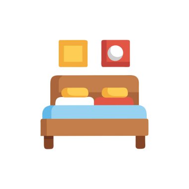 yatak odasının içi düz simge