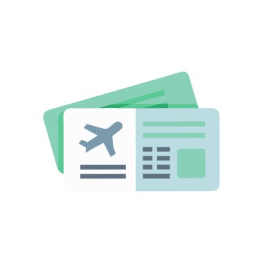 Pasaport ve düz bilet simgesi