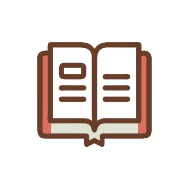 kitap vektörü düz renk simgesi