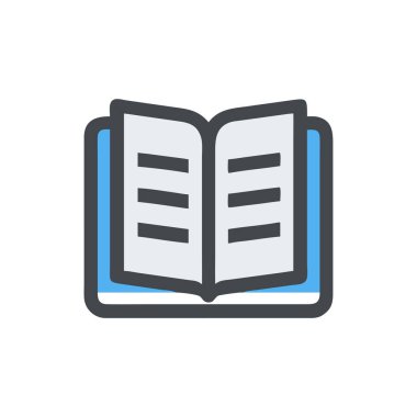 Beyaz arkaplandaki kitap vektörü simgesi