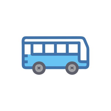 Beyaz arkaplandaki otobüs vektör çizimi. Birinci kalite semboller. Konsept ve grafik tasarımı için vuruş simgesi.