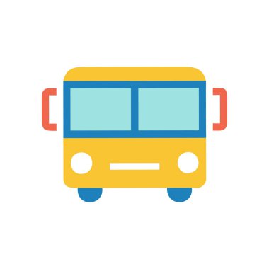 bus düz simgesi, vektör illüstrasyonu