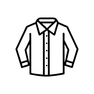gömlek vektörü ince çizgi simgesi