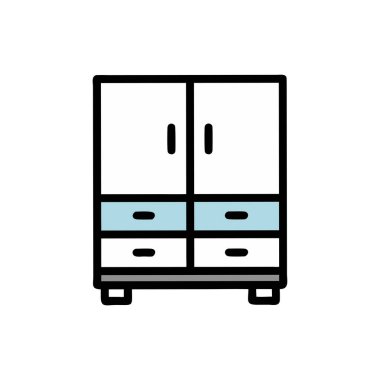 Buzdolabı ikon vektörü. İnce çizgi işareti. izole edilmiş sınır sembolü çizimi