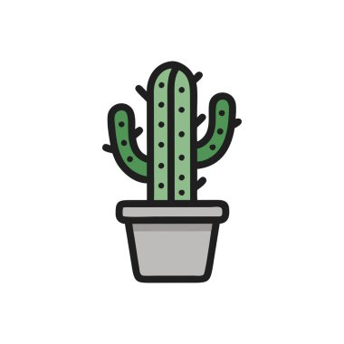 vektör kaktüsü, renk düz simgesi tasarımı