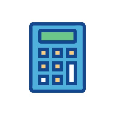 Hesap makinesi matematik okulu izole edilmiş ikon tasarım vektör çizimi