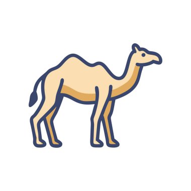 Şeffaf bir arkaplanda deve vektör çizimi. Birinci kalite semboller. kavram ve grafik tasarımı için vektör çizgisi düz simgesi.