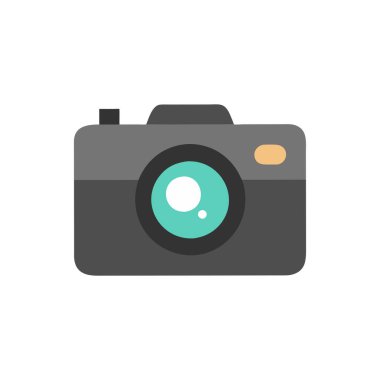 Kamera Düz Vektör Simgesi Tasarımı