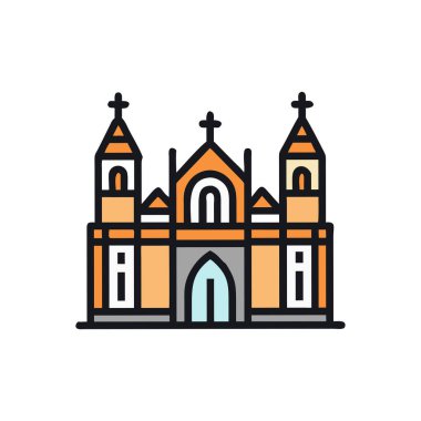 Kilise renkli vektör simgesi oluşturuyor