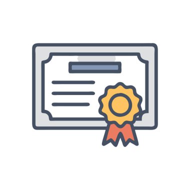 Sertifika simgesi, satır vektör tasarımı ögesi