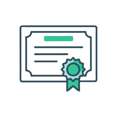 Sertifika ikonu vektör illüstrasyonu