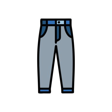 Pantolon simgesi vektörü. İnce çizgi işareti. İzole edilmiş kontür sembolü gösterimi