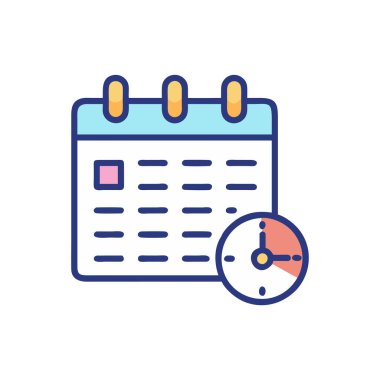 Düz dizaynlı takvim simgesi. vektör illüstrasyonu