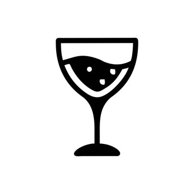 Kokteyl vektörü ince çizgi simgesi