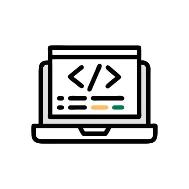 Kodlama vektörü düz renk simgesi