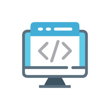 Düz vektör simge kodlama web