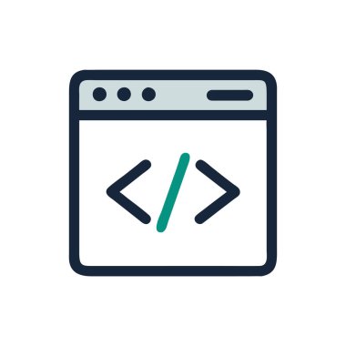 tarayıcı vektörü düz renk simgesi