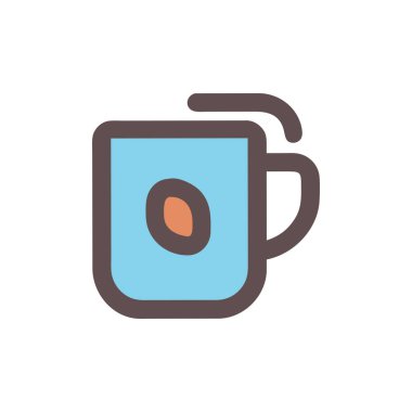 fincan vektörü düz renk simgesi