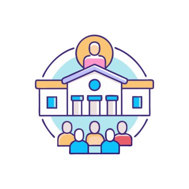 Eğitim rengi simgesi. Eğitim ve okul. izole vektör illüstrasyonu.