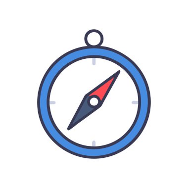 pusula vektör renk çizgisi simgesini