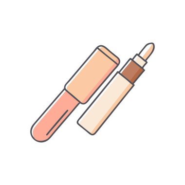 Beyaz arkaplanda izole edilmiş ruj simgesinin renk paleti