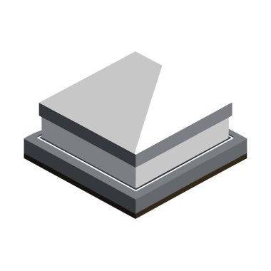 Bir inşaat simgesinin izometrik tasarımı