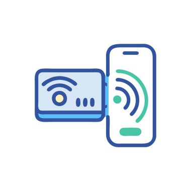 Kablosuz ağ ikonu. logotype - vektör düzlüğü