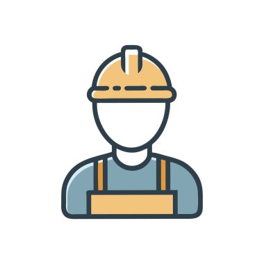 İnşaat işçisi ikonu. beyaz arkaplanda izole