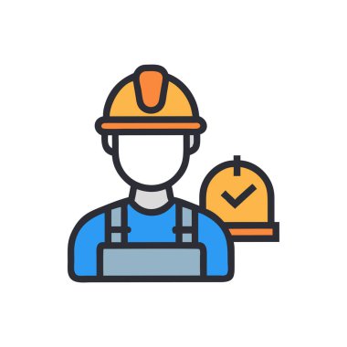 Mühendis simge vektör web ve mobil uygulaması tasarımı, mühendis logo kavramı için izole üzerinde beyaz arka plan