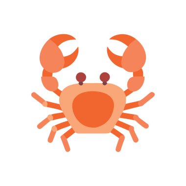 düz renk tarzı çizgi film yengeç