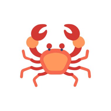 Web ve mobil uygulaması tasarımı, yengeç logo kavramı için beyaz arka plan üzerinde izole simge vektör yengeç