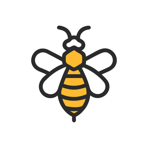 Конструкция векторной иллюстрации медовой пчелы