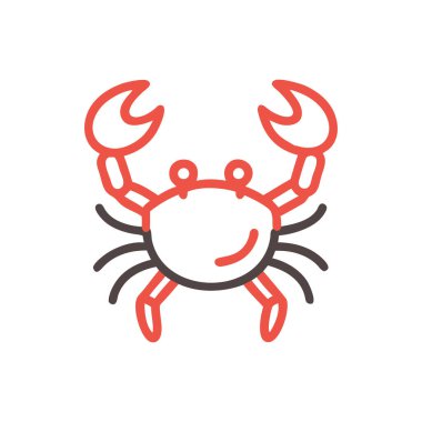 Yengeç simgesi vektör illüstrasyonu