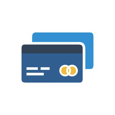 Kredi kartı vektör renk simgesi