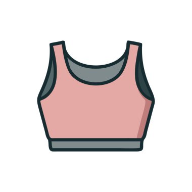 Moda tasarımında kadın giyim ikonu izole edilmiş arkaplan