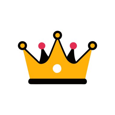 Taç simgesi beyaz arka plan üzerinde. Vektör çizim