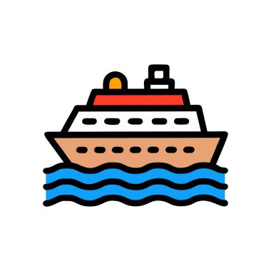 Gemi Düz Vektör Simgesi