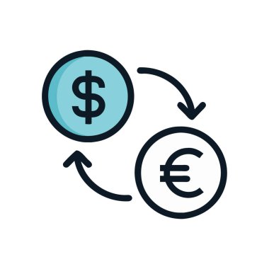 para vektör çizgisi simgesi seti, para işareti, para simgesi