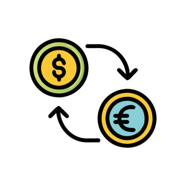 Vektör değişim simgesi. logotype - doodle düz illüstrasyon