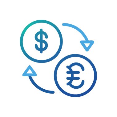 para değiş tokuşu simgesi, para birimi işareti vektörü, eps 10 dosya, düzenlenmesi kolay