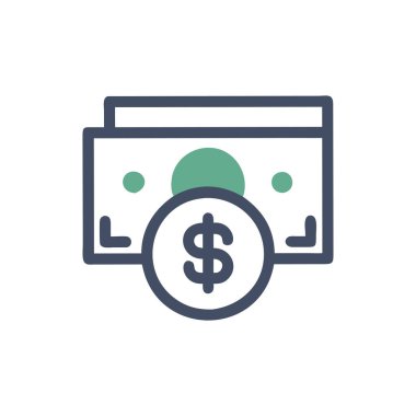 Şeffaf bir arkaplanda dolar vektör simgesi. para şeffaflığı web, web sitesi ve mobil tasarım için doğrusal simge