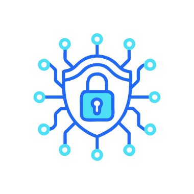 Siber güvenlik ikonu. İnce çizgi çizimi. vektör izole edilmiş dış hat sembolü.