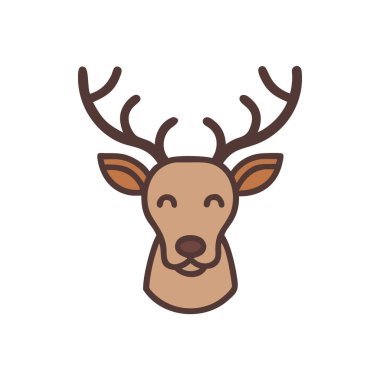 boynuzlu geyik, vektör simgesi