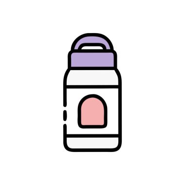 Bebek şişesi renk çizgisi simgesi. Bebek için bebek şişesi. izole vektör ögesi