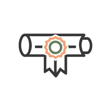 Askeri madalyanın ana hatları beyaz üzerine izole edilmiş. vektör illüstrasyonu