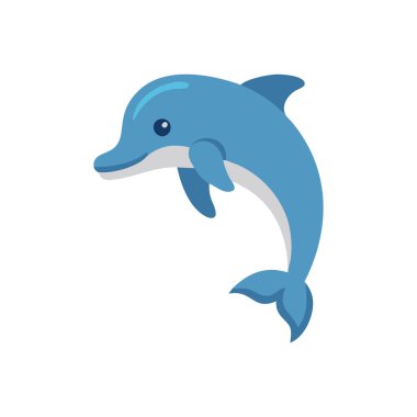 Yunus vektör simgesi. beyaz arkaplan yunusunda izole edilmiş çizgi film vektör simgesi.